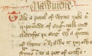 mediaeval cookbook, the former of cury