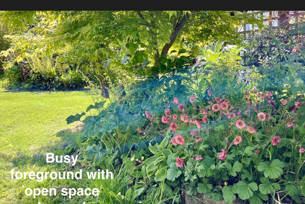 Busy foreground with open space 